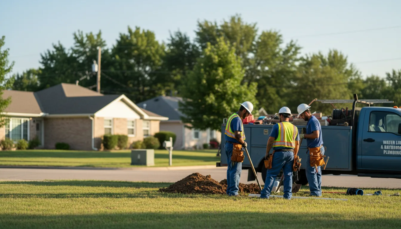 Residential water line and bathroom plumbing service in Riverton, IA